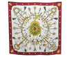 Authentic HERMES Carre 90 Scarf "Les Cles" Silk Bordeaux Red K5297