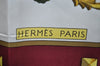 Authentic HERMES Carre 90 Scarf "Les Cles" Silk Bordeaux Red K5297