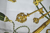 Authentic HERMES Carre 90 Scarf "Les Cles" Silk Bordeaux Red K5297