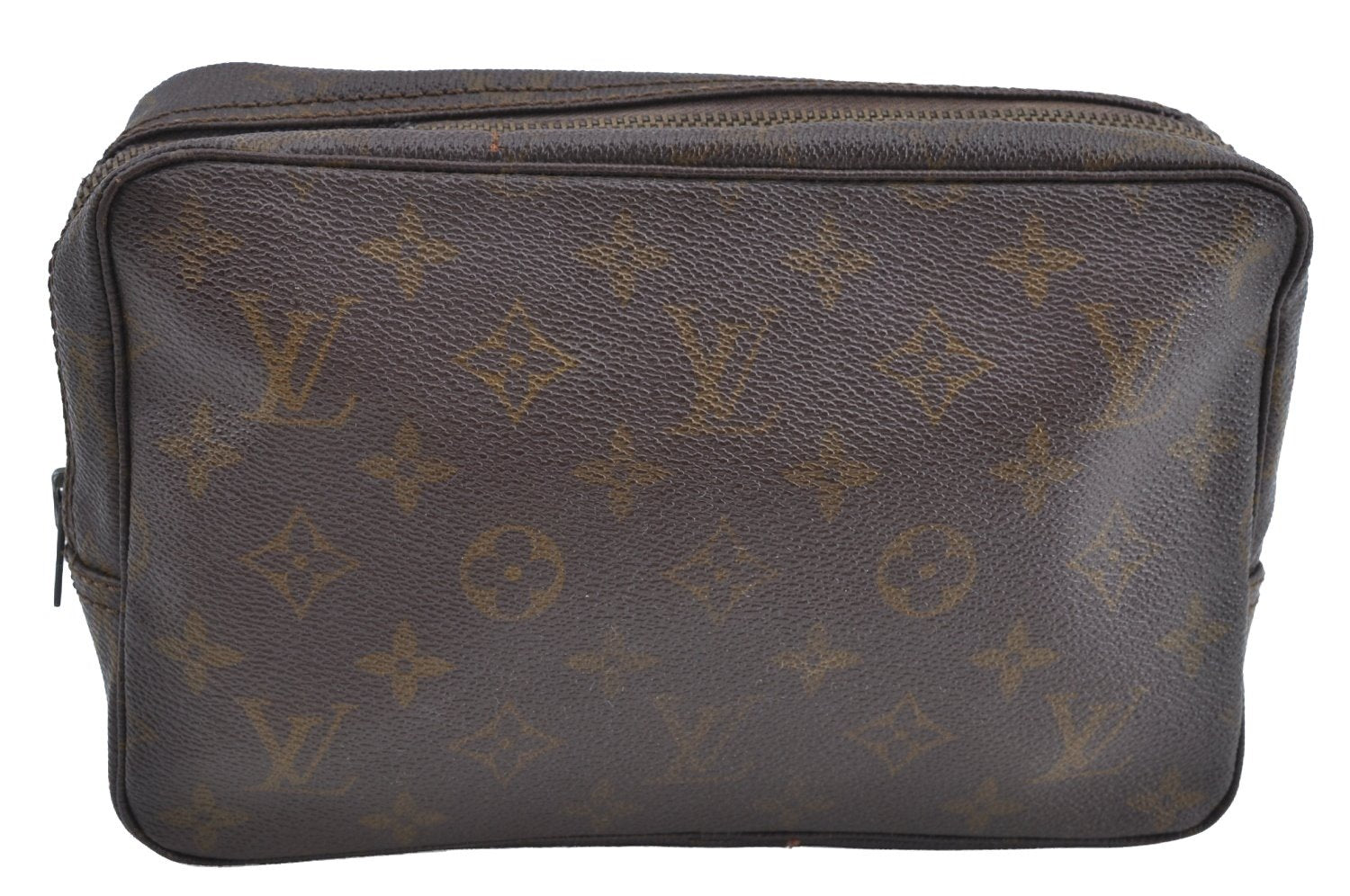 Auth Louis Vuitton Monogram Trousse Toilette 23 Clutch Hand Bag Old Model K5299