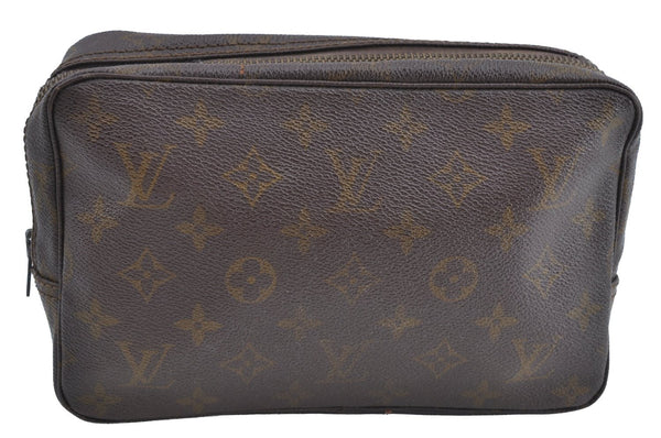 Auth Louis Vuitton Monogram Trousse Toilette 23 Clutch Hand Bag Old Model K5299