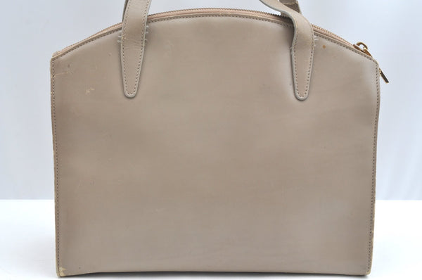 Authentic GUCCI Hand Bag Purse Leather Beige K5302