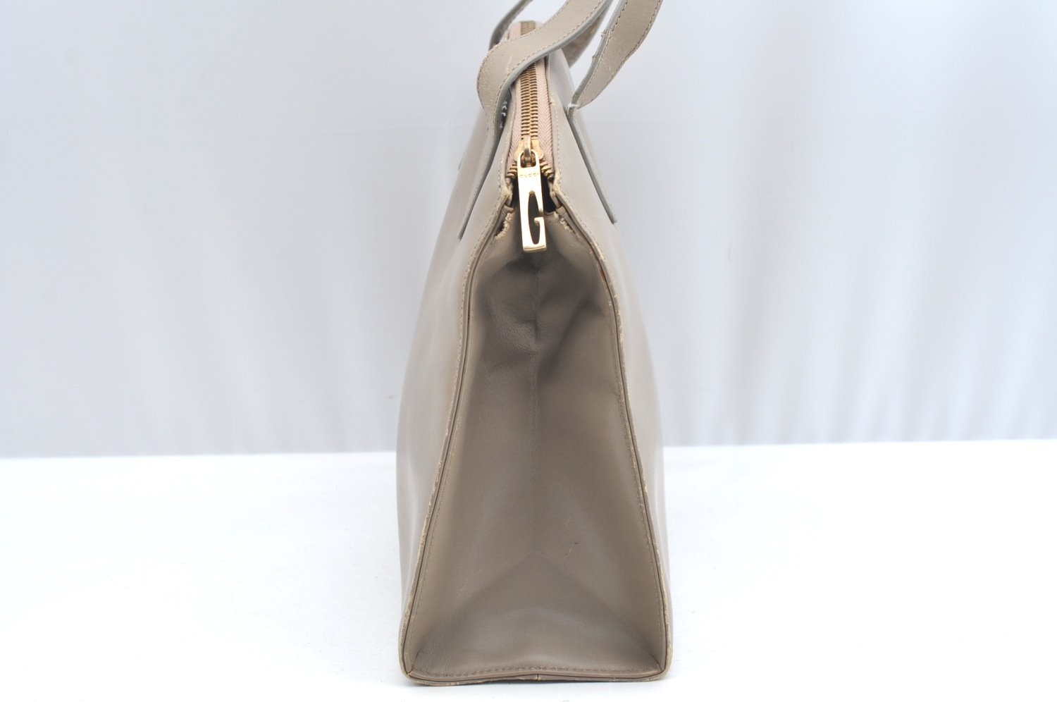 Authentic GUCCI Hand Bag Purse Leather Beige K5302