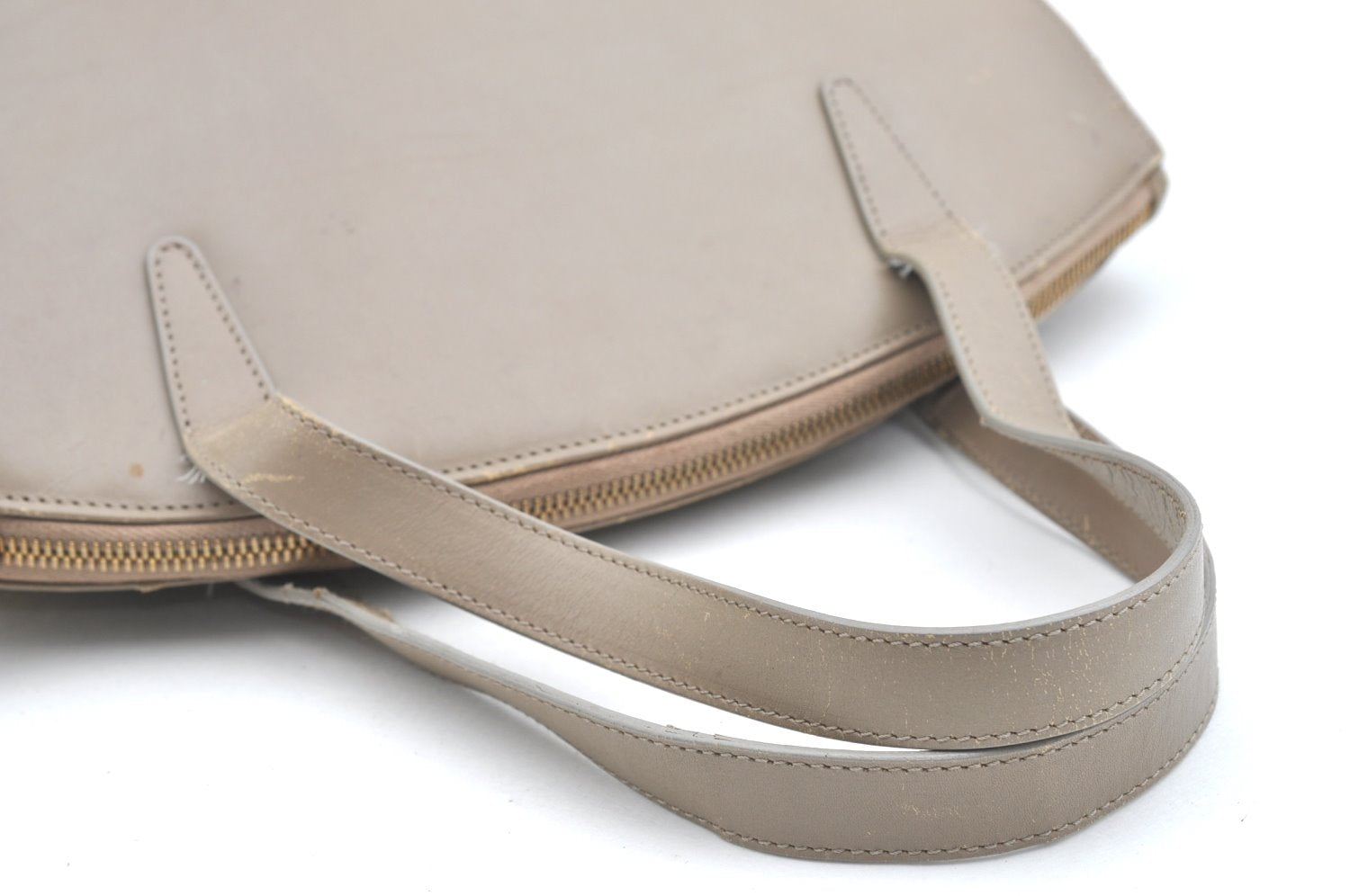 Authentic GUCCI Hand Bag Purse Leather Beige K5302