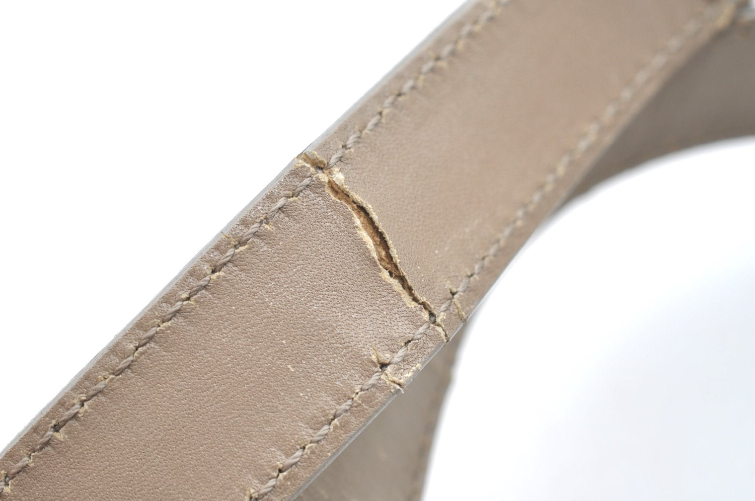 Authentic GUCCI Hand Bag Purse Leather Beige K5302