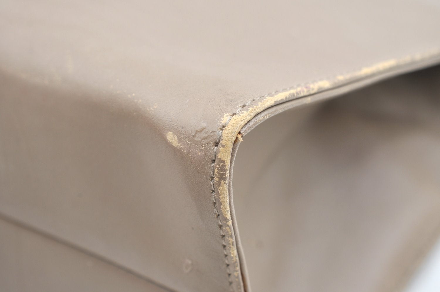 Authentic GUCCI Hand Bag Purse Leather Beige K5302