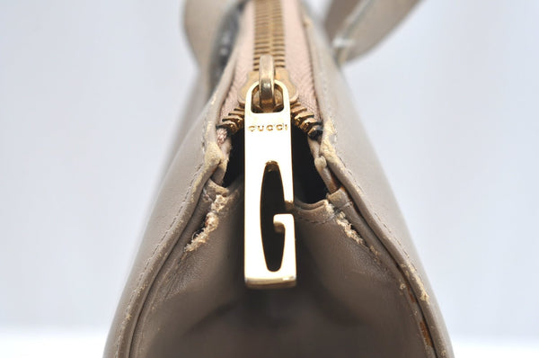 Authentic GUCCI Hand Bag Purse Leather Beige K5302