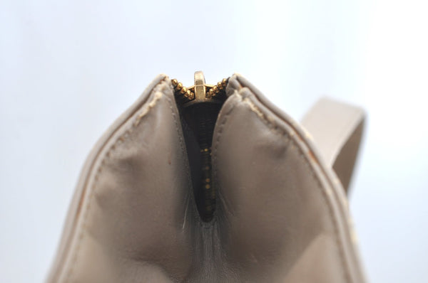 Authentic GUCCI Hand Bag Purse Leather Beige K5302