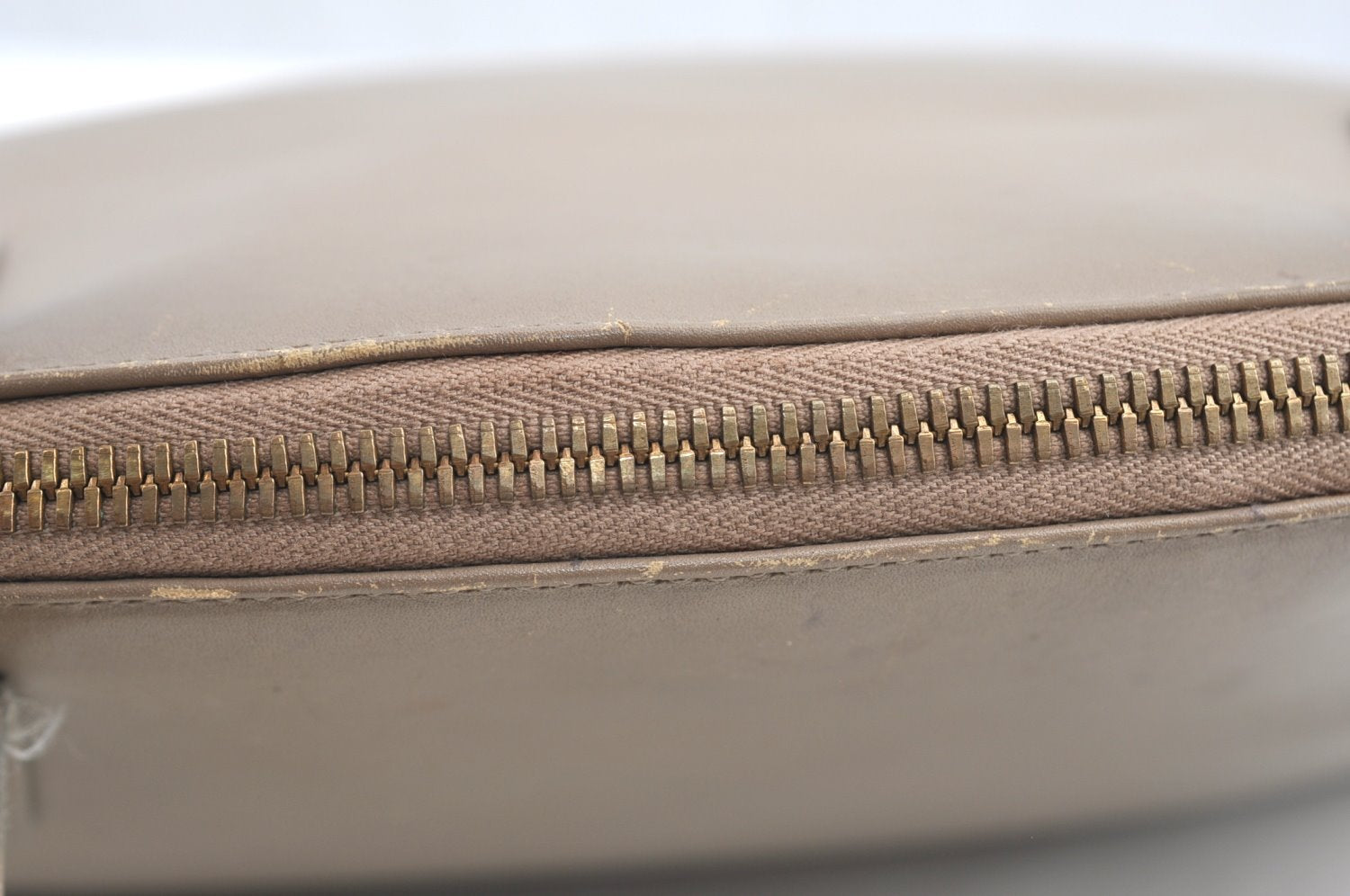 Authentic GUCCI Hand Bag Purse Leather Beige K5302