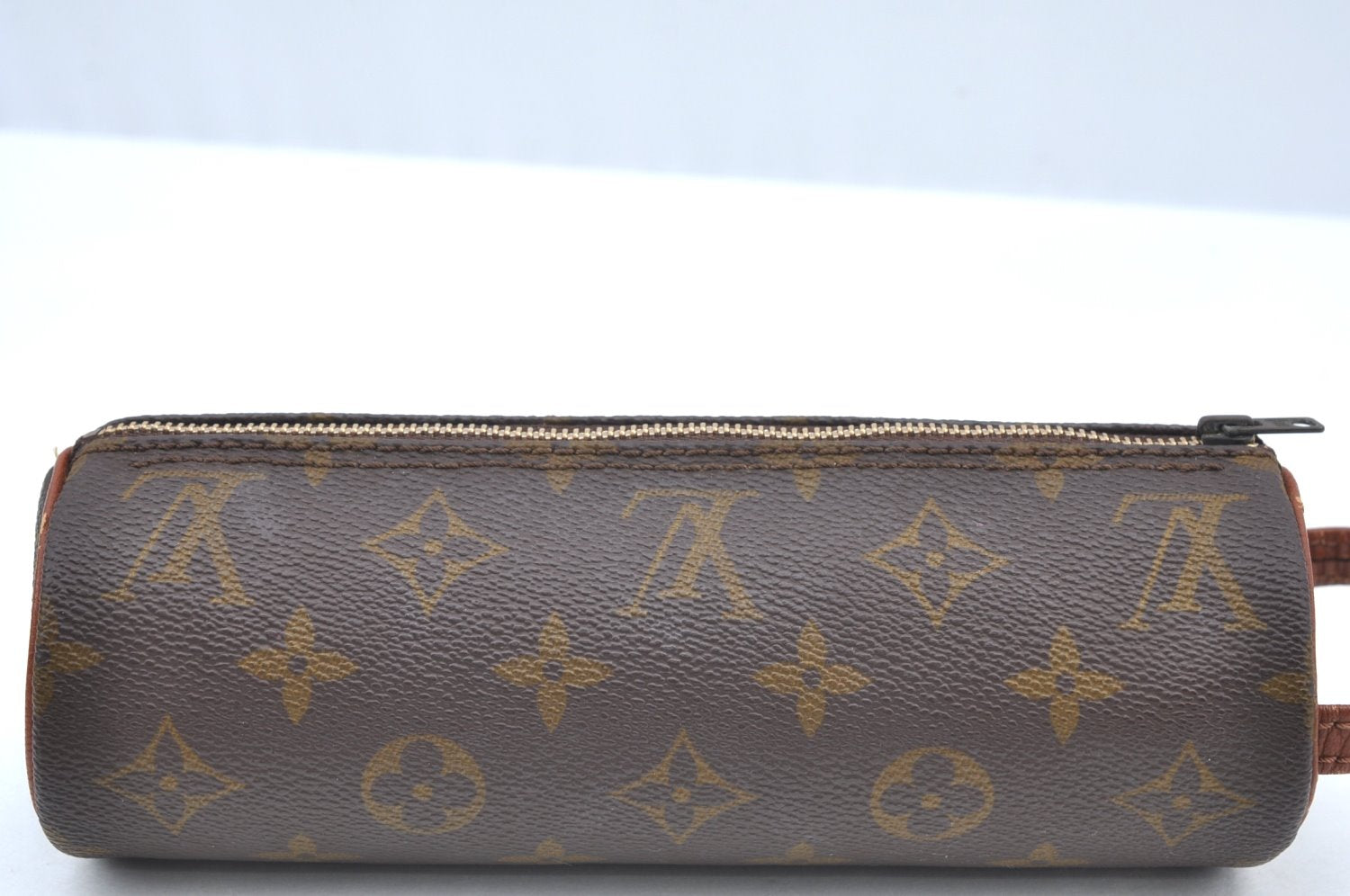 Authentic Louis Vuitton Monogram Trousse Ronde Pen Case Pouch Old Model LV K5312