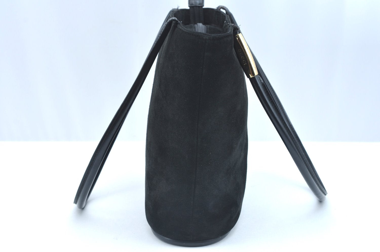 Authentic GUCCI Shoulder Tote Bag Suede Leather Black Junk K5320