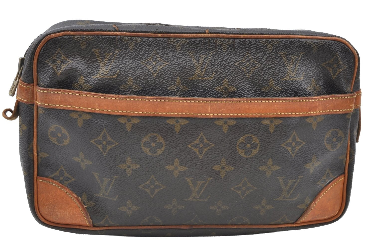 Authentic Louis Vuitton Monogram Compiegne 28 Clutch Hand Bag M51845 LV K5323