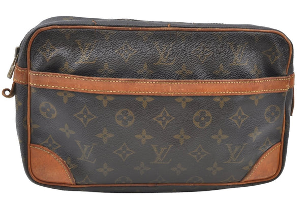 Authentic Louis Vuitton Monogram Compiegne 28 Clutch Hand Bag M51845 LV K5323