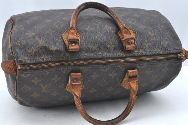 Authentic Louis Vuitton Monogram Speedy 35 Hand Boston Bag M41524 LV K5324