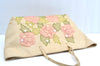 Authentic FENDI Flower Motif Bijou Leather Shoulder Tote Bag Beige K5326