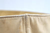 Authentic FENDI Flower Motif Bijou Leather Shoulder Tote Bag Beige K5326