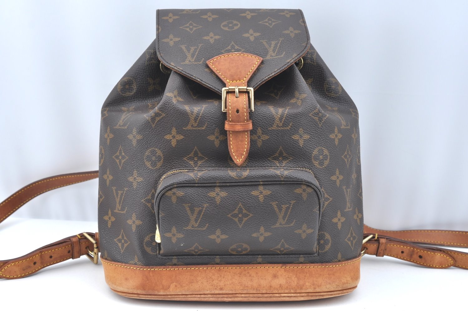 Authentic Louis Vuitton Monogram Montsouris MM Backpack M51136 LV K5327