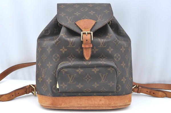 Authentic Louis Vuitton Monogram Montsouris MM Backpack M51136 LV K5327