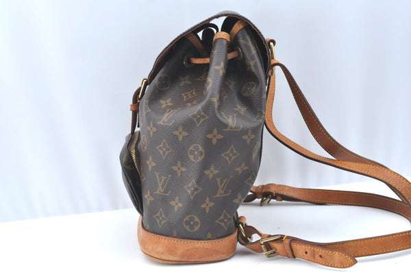 Authentic Louis Vuitton Monogram Montsouris MM Backpack M51136 LV K5327