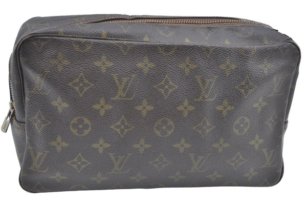 Auth Louis Vuitton Monogram Trousse Toilette 28 Clutch Hand Bag M47522 LV K5330