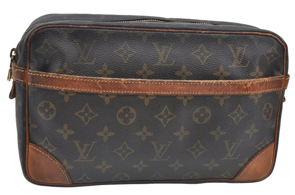 Authentic Louis Vuitton Monogram Compiegne 28 Clutch Hand Bag M51845 LV K5332