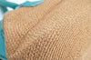 Authentic FENDI Selleria Hand Bag Purse Straw Leather Beige Light Blue K5339