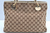Authentic GUCCI Eclipse Shoulder Hand Bag GG Canvas Leather 120837 Brown K5340