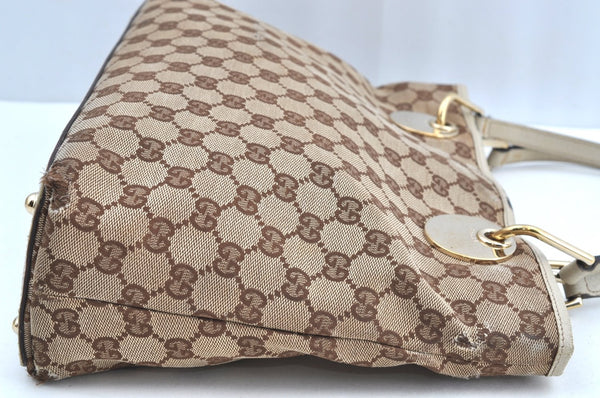 Authentic GUCCI Eclipse Shoulder Hand Bag GG Canvas Leather 120837 Brown K5340