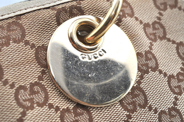 Authentic GUCCI Eclipse Shoulder Hand Bag GG Canvas Leather 120837 Brown K5340