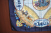 Authentic HERMES Carre 90 Scarf "CAVALIERS PEULS" Silk Navy Blue K5342