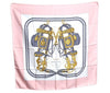 Authentic HERMES Carre 90 Scarf "BRIDES de GALA" Silk LightPink White K5343