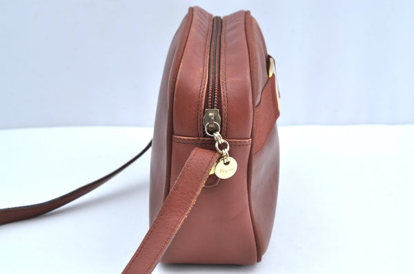 Authentic Salvatore Ferragamo Vara Shoulder Cross Body Bag Leather Brown K5344