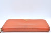 Authentic PRADA Saffiano Leather Round Zip Long Wallet Purse Orange K5346