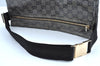 Authentic GUCCI GG Crystal Waist Body Bag Purse GG PVC Leather 28566 Black K5349