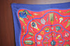 Authentic HERMES Carre 90 Scarf "Pourvu qu'on ait l'ivresse" Silk Blue K5351