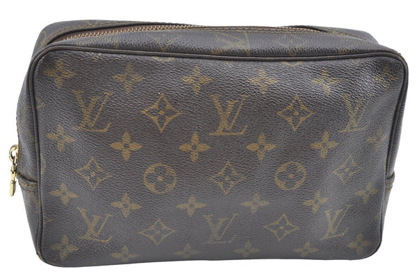 Auth Louis Vuitton Monogram Trousse Toilette 23 Clutch Hand Bag M47524 LV K5355