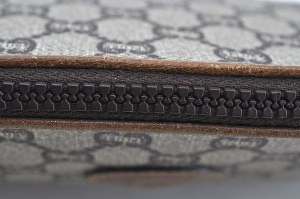 Authentic GUCCI GG Plus Clutch Hand Bag Purse GG PVC Leather Brown K5371