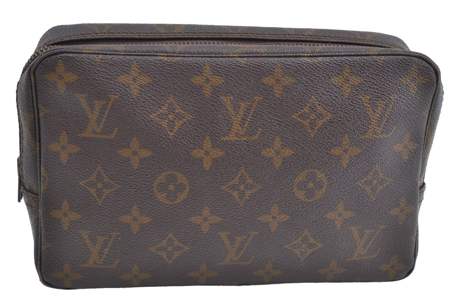 Auth Louis Vuitton Monogram Trousse Toilette 23 Clutch Hand Bag Old Model K5372
