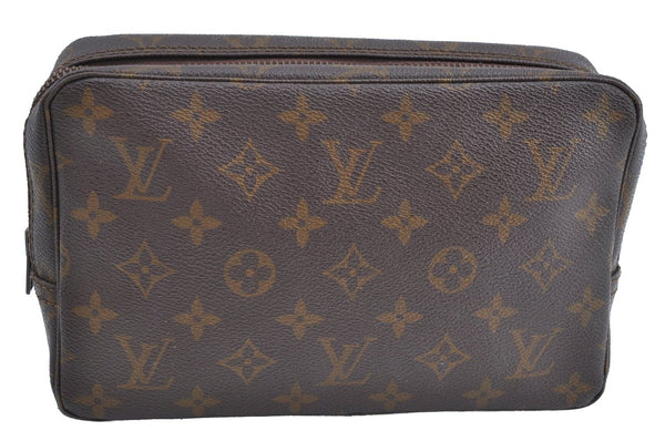 Auth Louis Vuitton Monogram Trousse Toilette 23 Clutch Hand Bag Old Model K5372