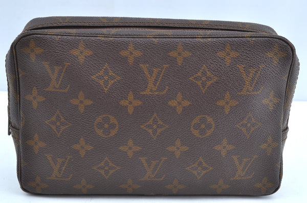 Auth Louis Vuitton Monogram Trousse Toilette 23 Clutch Hand Bag Old Model K5372