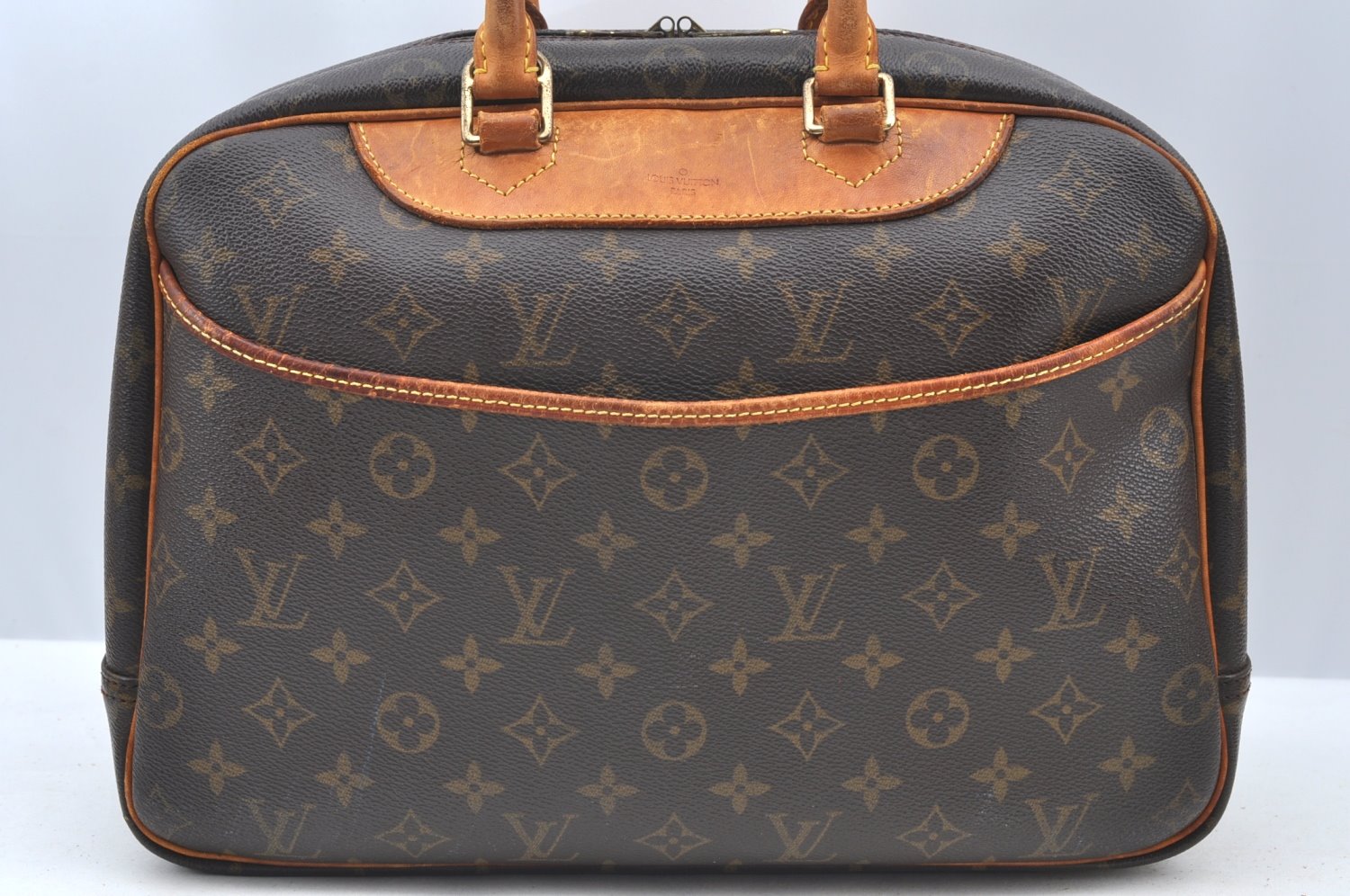 Authentic Louis Vuitton Monogram Deauville Hand Bag M47270 LV K5373