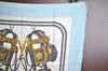 Authentic HERMES Carre 90 Scarf "BRIDES de GALA par" Silk Light Blue K5376