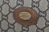 Authentic GUCCI GG Plus Clutch Hand Bag Purse GG PVC Leather Brown K5382