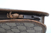 Authentic GUCCI GG Plus Clutch Hand Bag Purse GG PVC Leather Brown K5382