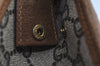 Authentic GUCCI GG Plus Clutch Hand Bag Purse GG PVC Leather Brown K5382