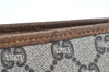 Authentic GUCCI GG Plus Clutch Hand Bag Purse GG PVC Leather Brown K5382