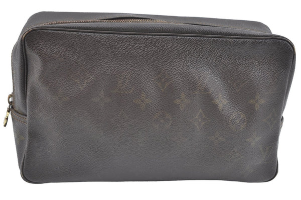 Auth Louis Vuitton Monogram Trousse Toilette 28 Clutch Hand Bag M47522 LV K5383