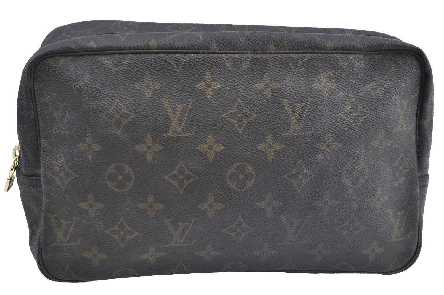 Auth Louis Vuitton Monogram Trousse Toilette 28 Clutch Hand Bag M47522 LV K5386