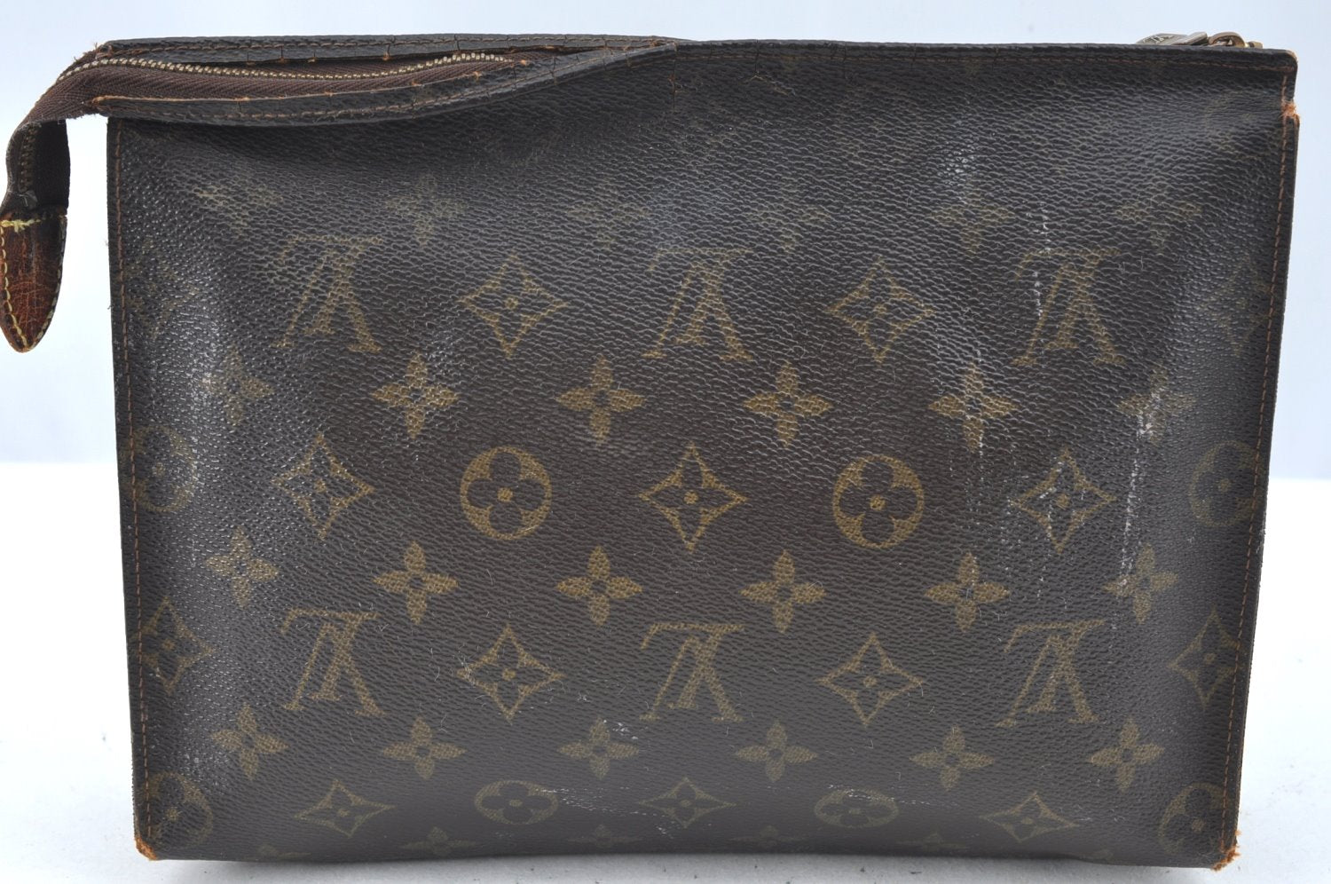 Auth Louis Vuitton Monogram Poche Toilette 26 Cosmetics Pouch Old Model LV K5388