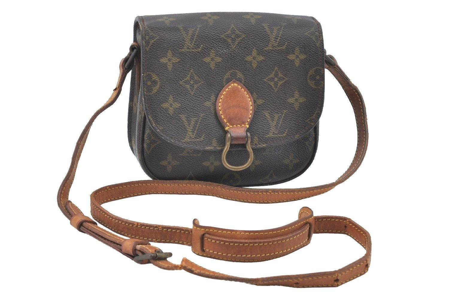 Auth Louis Vuitton Monogram Saint Cloud MM M51243 Shoulder Cross Bag Junk K5393